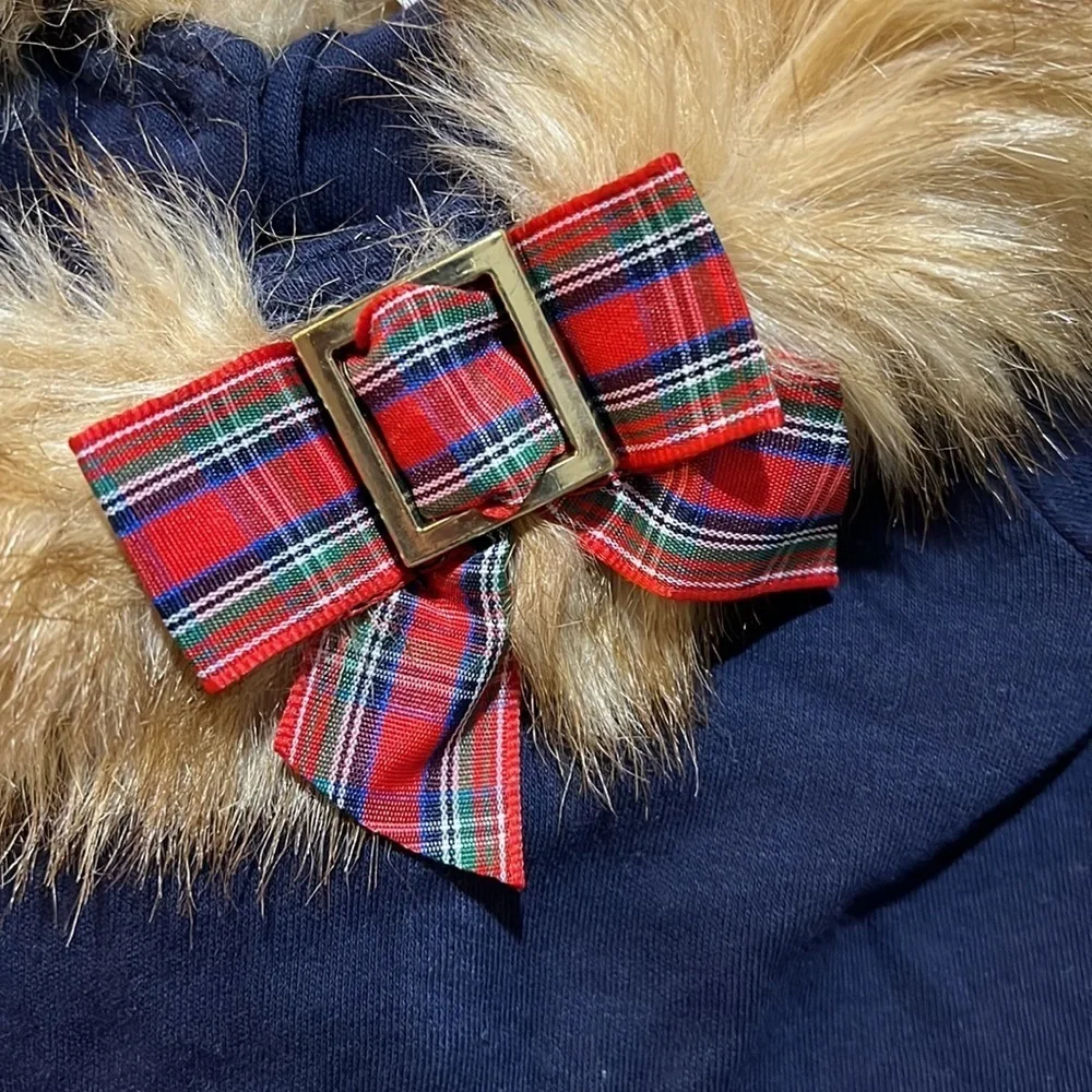 Janie and jack faux fur collar shirt